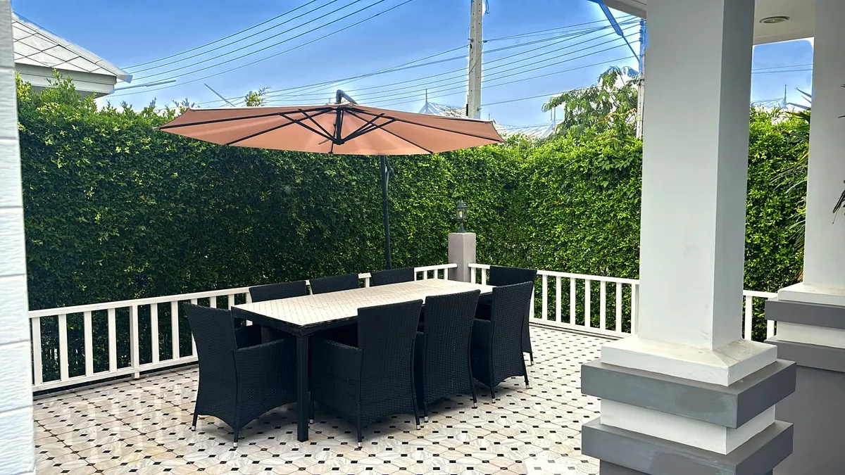 Outdoor dining terrace at a Hua Hin home